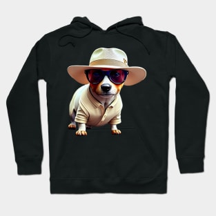 The High Life: Billionaire Dachshund in a White Fedora Tee Hoodie